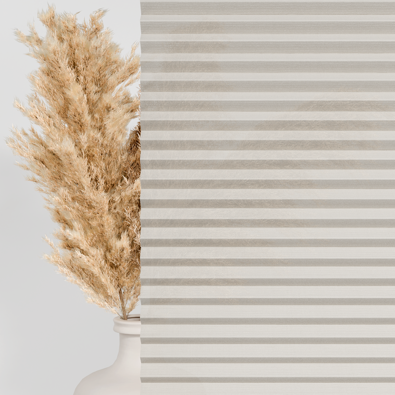Transparenzbild 0% Stoffmuster Plissee - Sichtschutz und Tageslicht Beige