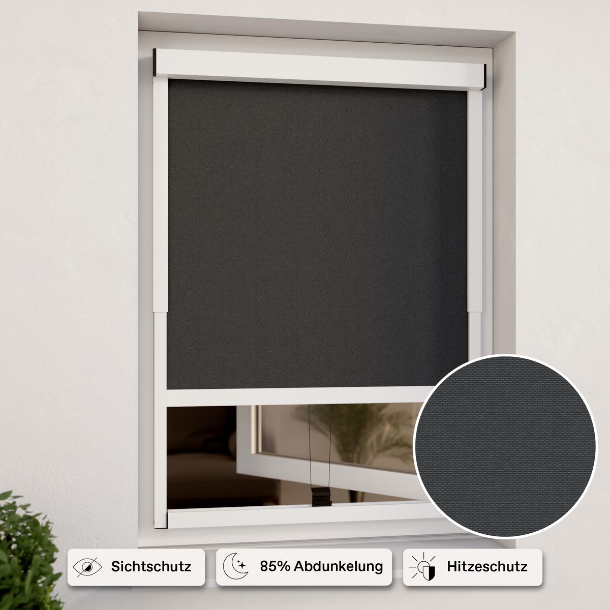 Exterior roller blind for windows | White privacy screen | Adjustable ...
